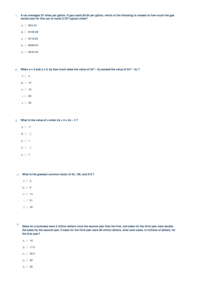 ACT Math Practice Tests [ FREE Questions, Answers, & Explanations ] 